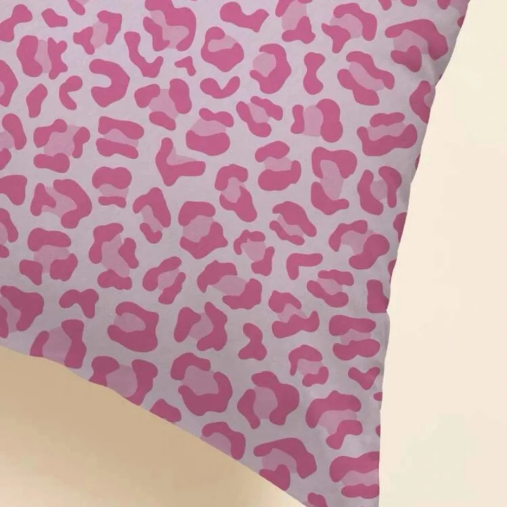 Luxury Home | Chic Two Tone Pink Leopard Print Throw Pillow Cover